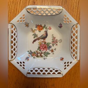 Vintage Schwarzenhammer Reticulated Lace Pierced Octagon Bowl